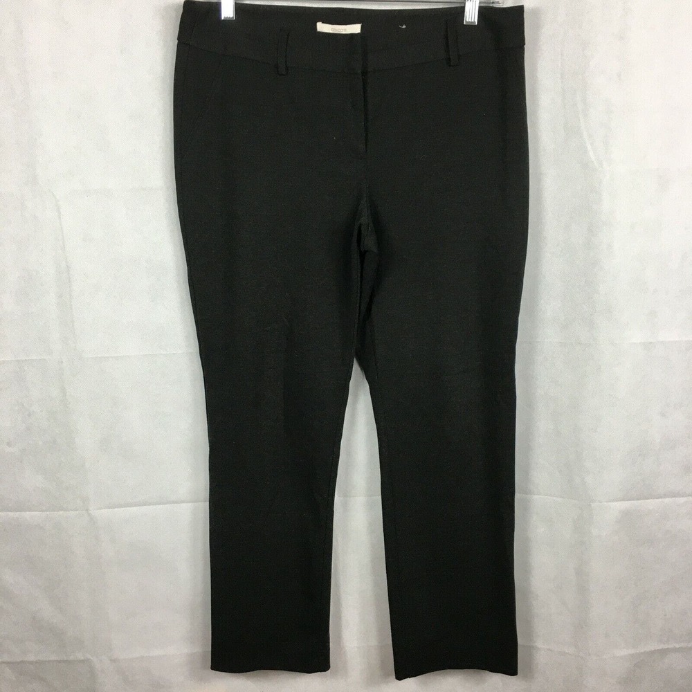 Chicos Pants Womens Sz 2S US Sz L 12 Short ‎ Charcoal Gray Stretch Knit Trouser